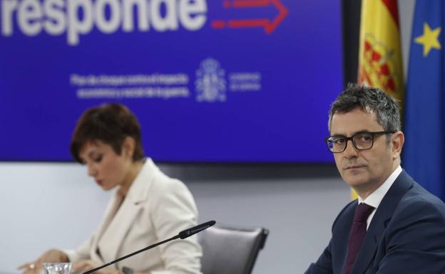 Así ha sido la comparecencia de Isabel Rodríguez y Félix Bolaños