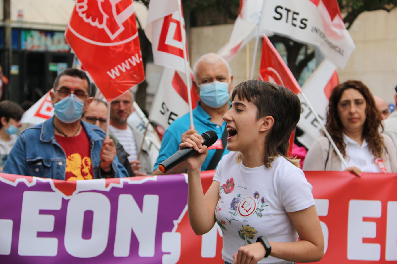 Manifestación de la educación por León