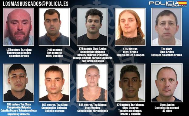 Estos son los diez delincuentes más buscados en España
