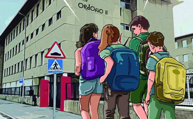 Lolo ilustra la agenda especial del IES Ordoño II con motivo del 50 aniversario de su fundación