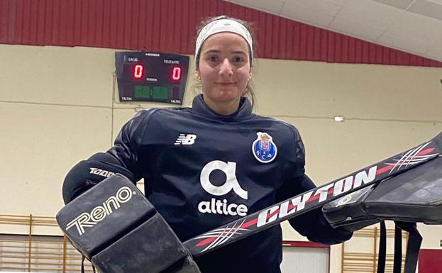 'Majo', un candado para la portería del Bembibre Hockey Club