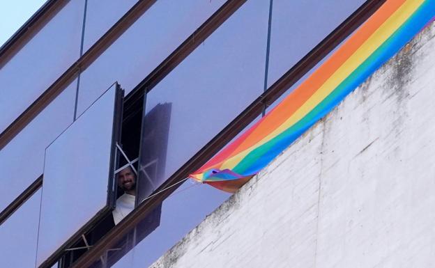 La 'guerra' de la bandera: Pollán insta a retirar la 'arco iris' de las Cortes y el PSOE se niega