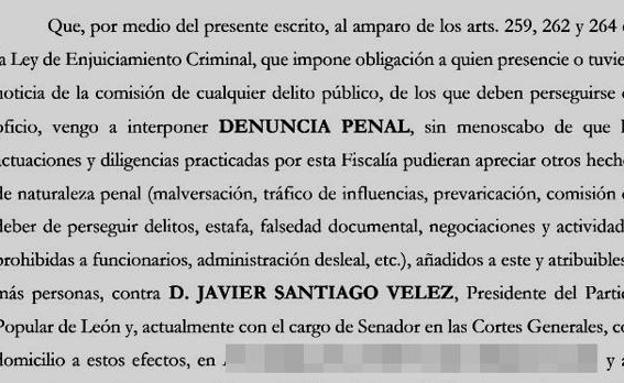 Trasladan a la fiscalía del Supremo la denuncia contra el presidente del PP de León por posible malversación