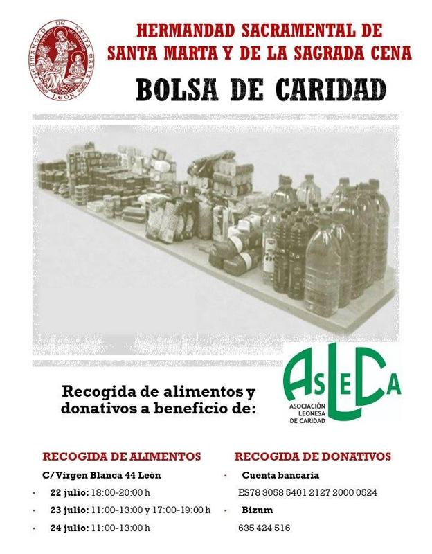 La Hermandad de Santa Marta organiza una recogida de alimentos en la ciudad de León