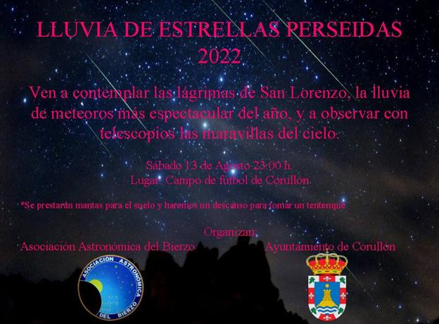 Quedada para ver las perseidas la noche de este sábado en el campo de fútbol de Corullón