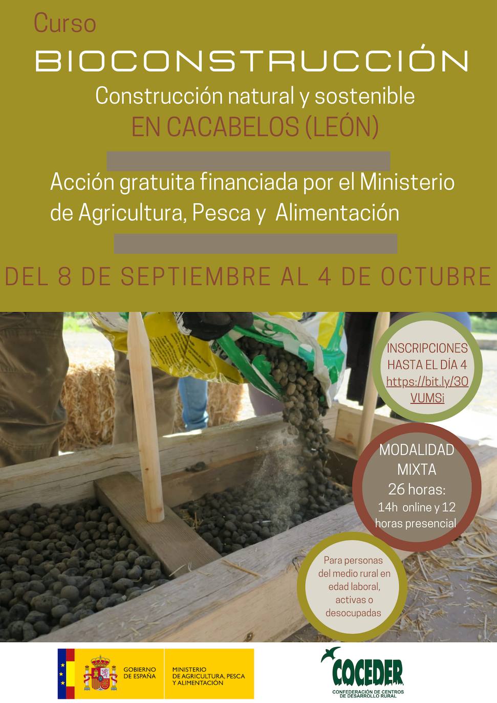 COCEDER oferta un curso de bioconstrucción en septiembre para fomentar la biodevirsidad y sustentabilidad