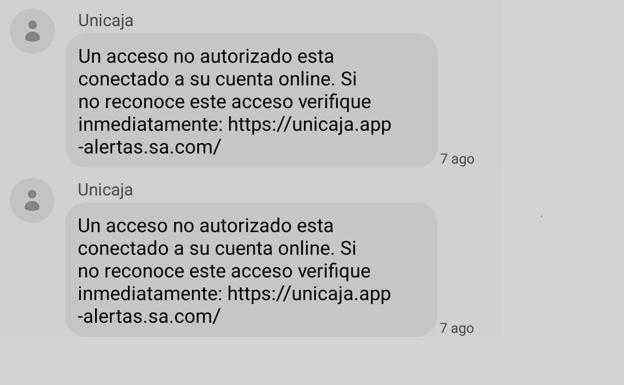 Las estafas a través de falsos SMS suplantando la identidad de Unicaja Banco se disparan