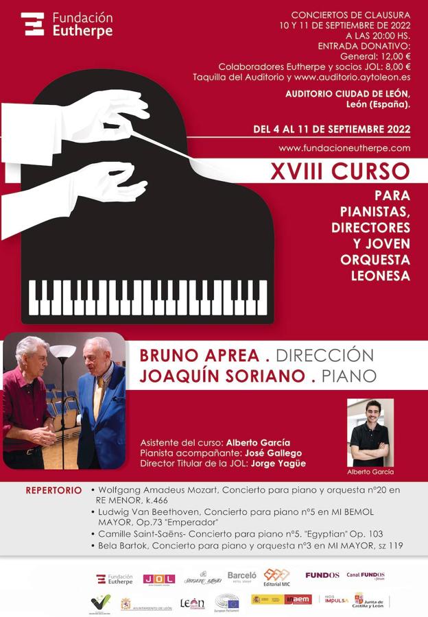 El Auditorio Ciudad de León acoge este septiembre el XVIII Curso para pianistas y directores de orquesta