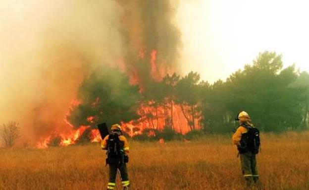 Las brigadas sofocan tres incendios provocados en la tarde de este lunes en la provincia
