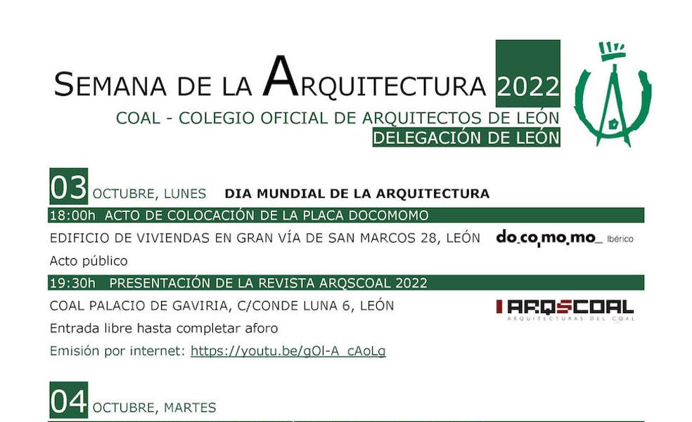El Colegio de Arquitectos de León celebra su Día Mundial con una semana de actividades