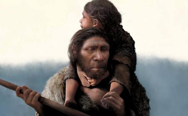 Un padre, su hija adolescente... descubren por primera vez cómo era una familia de neandertal