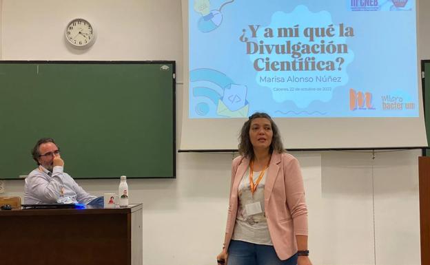 Marisa Alonso, divulgadora astorgana, participó en el III Congreso Nacional de Estudiantes de Biociencias en Cáceres