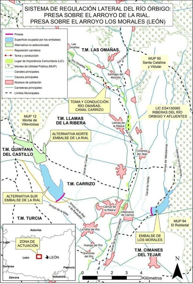 La CHD da un penúltimo impulso a las presas de La Rial y Los Morales para regular el río Órbigo