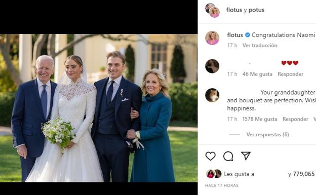 Histórica boda de la nieta de Joe Biden en la Casa Blanca