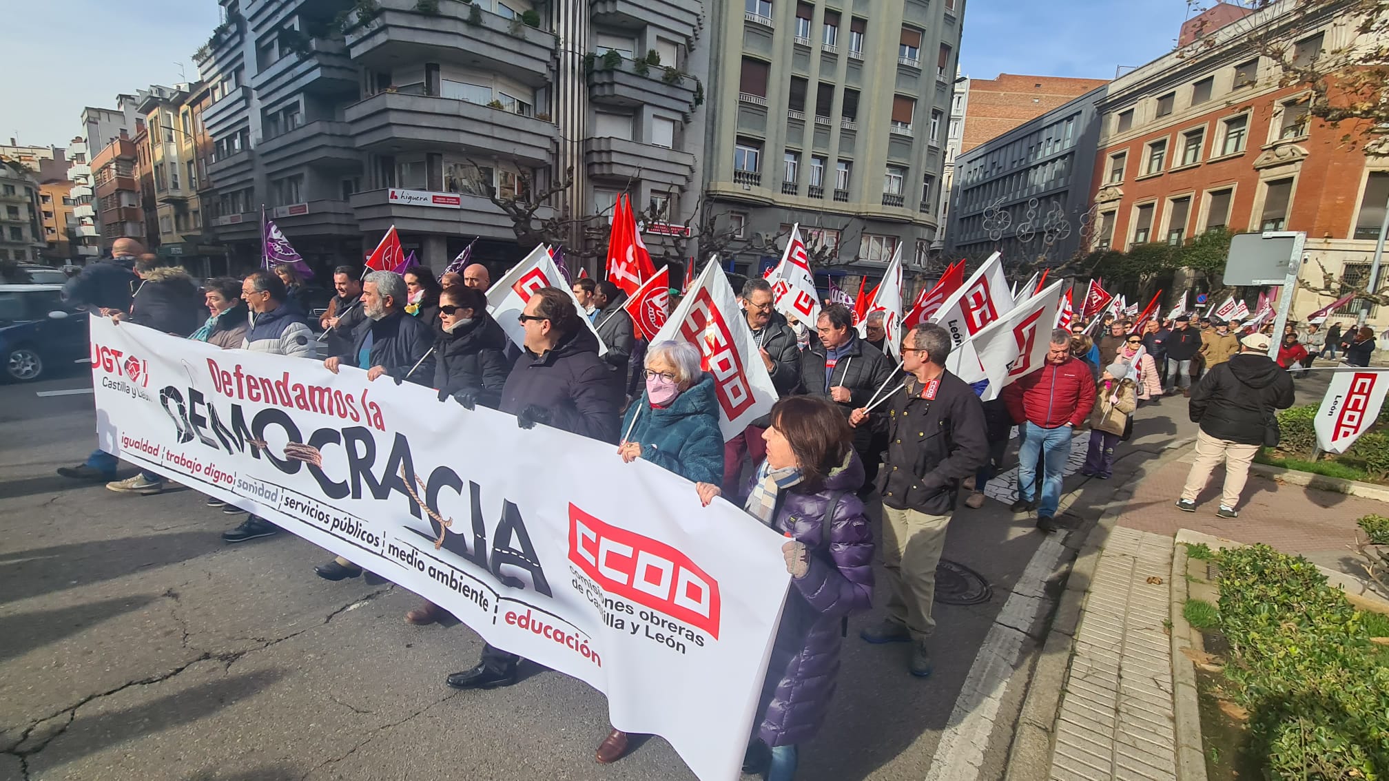 Manifestación de UGT y CCOO