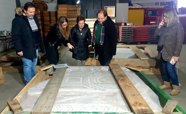Concluye con éxito la primera fase de la restauración de la exedra del mosaico de las Hilas y las Ninfas