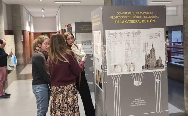 La Escuela Técnica Superior de Arquitectura de Valladolid acoge la muestra sobre el concurso de ideas para la protección del pórtico occidental de la Catedral de León