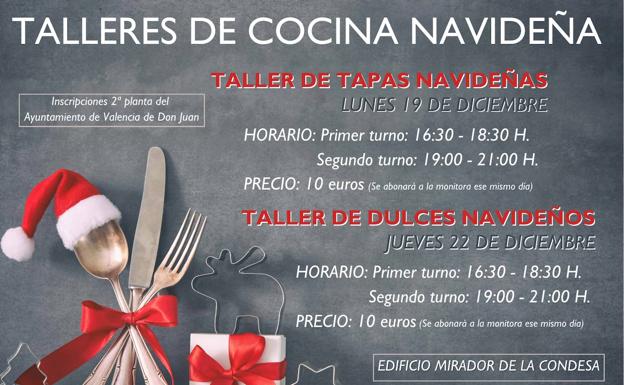 Valencia de Don Juan programa talleres de cocina navideña para adultos