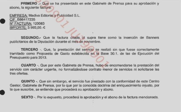 El Servicio de Contratación de Diputación: «En ningún momento Marcos Martínez nos condicionó»