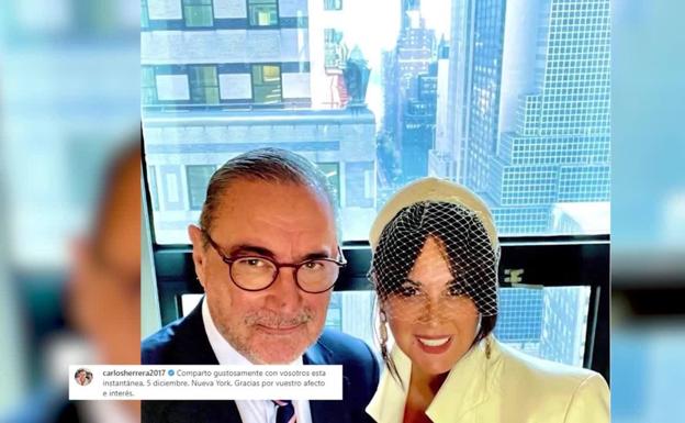 Carlos Herrera comparte la primera imagen de su boda secreta con Pepa Gea