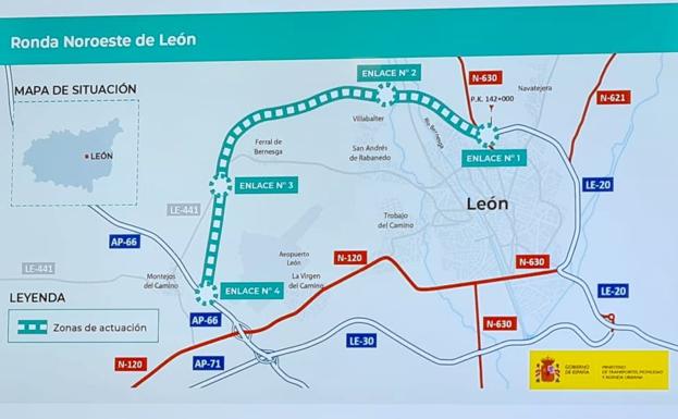 El Gobierno invierte 94 millones para ampliar la Ronda Norte de León hasta la autopista del Huerna