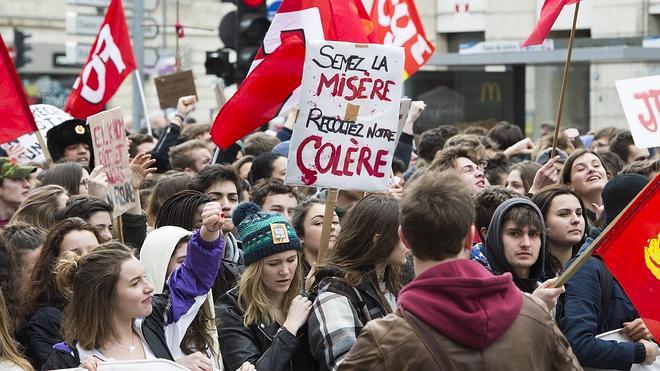 Huelga de estudiantes en Francia contra la reforma laboral