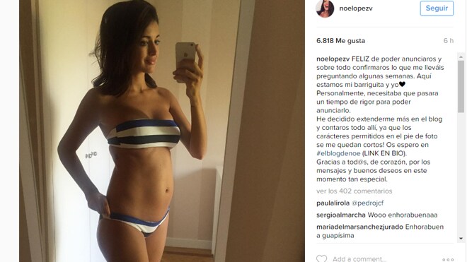 Noelia López anuncia que está embarazada