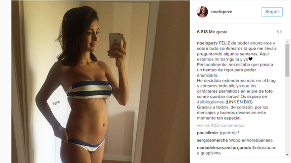 Noelia López anuncia que está embarazada