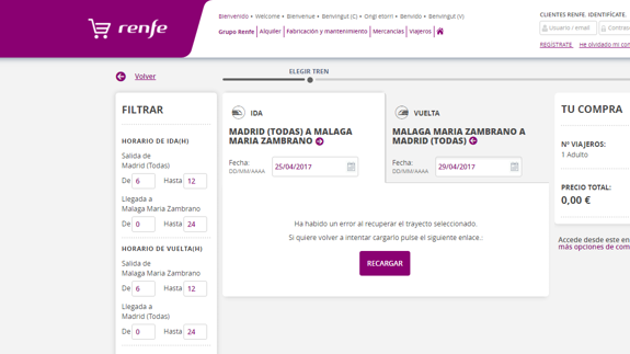 Renfe agota su promoción y colapsa su web