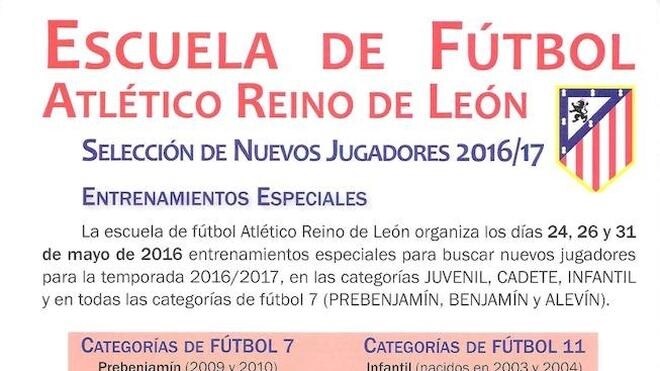 El Atlético Reino de León busca nuevos jugadores