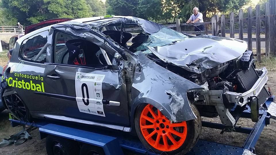 Una accidente del 'coche 0' suspende la tercera pasada del RallySprint de Omaña