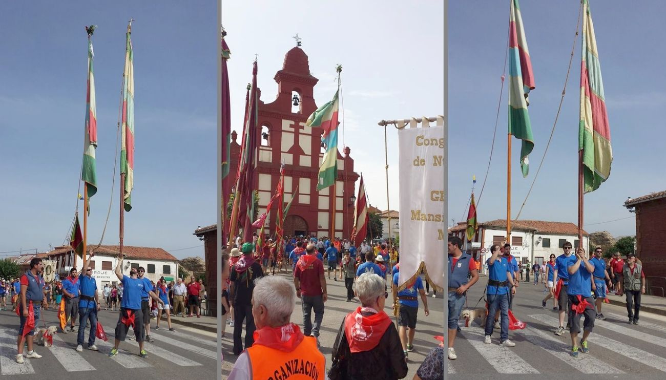 La Virgen de Gracia, como manda la tradición, acoge a sus peregrinos llegados desde la capital