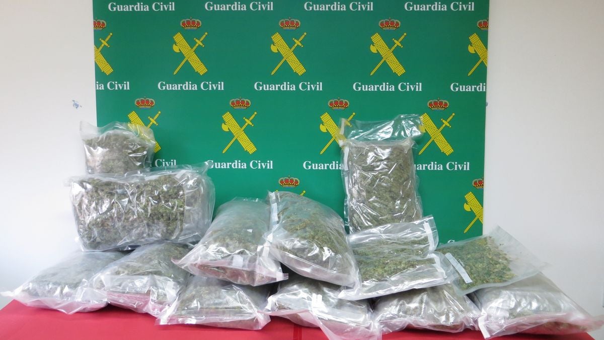 Detenido con seis kilos y medio de marihuana cuando circulaba por la AP-66 en Valverde