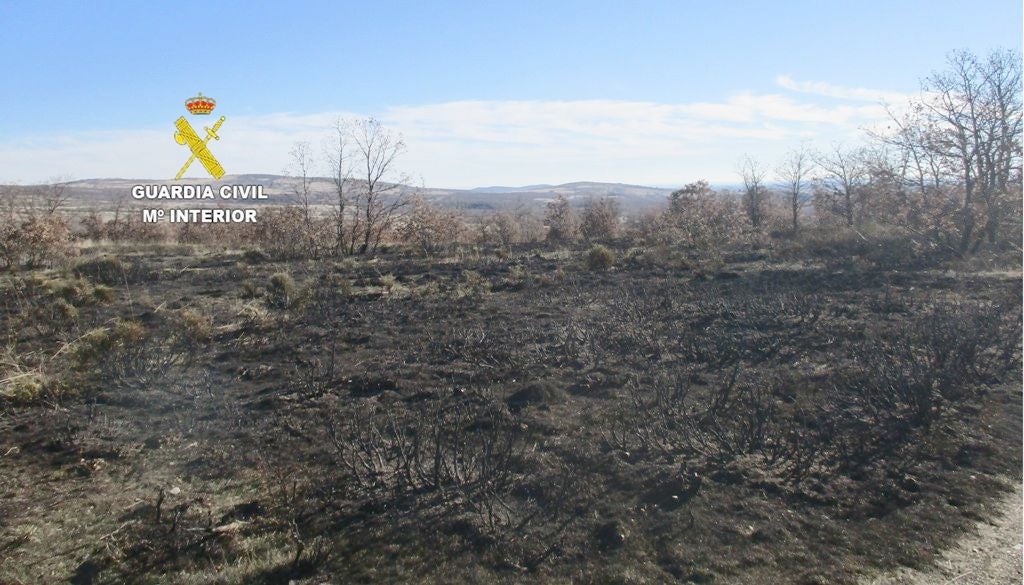 La Guardia Civil detiene a una persona por el incendio en Lucillo