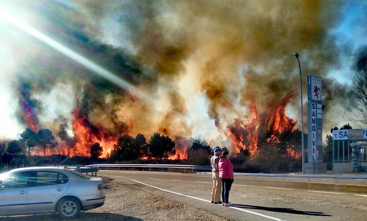 Controlado el incendio declarado en las proximidades de la gasolinera de Nogarejas