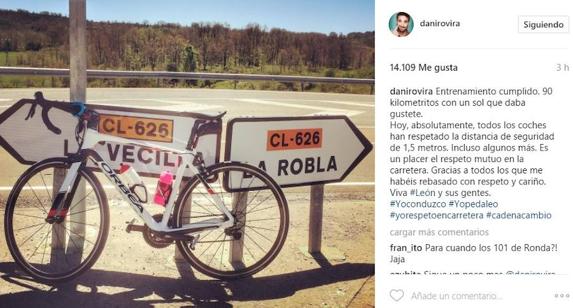 Dani Rovira aplaude el «respeto mutuo» entre vehículos y bicicletas durante una ruta por León